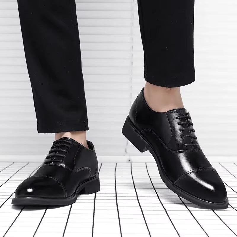 Business Height Increasing Shoes Men Taller Elevator 6CM Invisible Insole for Daily Mens Heighten Increased Wedding Oxfords Male