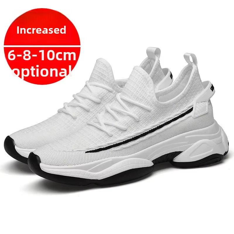 Summer Breathable Invisible Height Increase 10CM Men'S Casual Network Shoes Old Man Shoes Running Sports Shoes Men