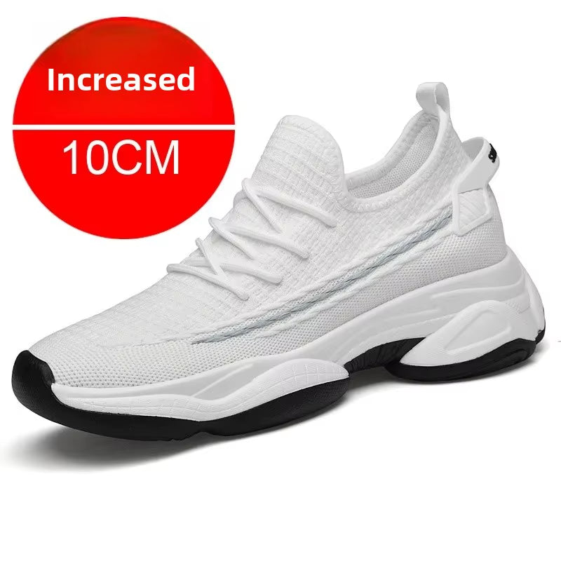 Summer Breathable Invisible Height Increase 10CM Men'S Casual Network Shoes Old Man Shoes Running Sports Shoes Men