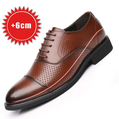 Business Height Increasing Shoes Men Taller Elevator 6CM Invisible Insole for Daily Mens Heighten Increased Wedding Oxfords Male