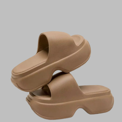 Women'S Summer Thick Bottom Heeled Slippers Indoor Outdoor Anti-Slip Small Size Fashionable Versatile Home Wear EVA Material