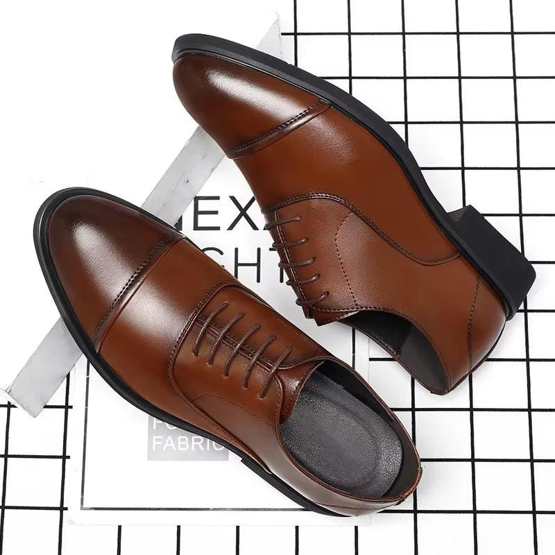 Business Height Increasing Shoes Men Taller Elevator 6CM Invisible Insole for Daily Mens Heighten Increased Wedding Oxfords Male