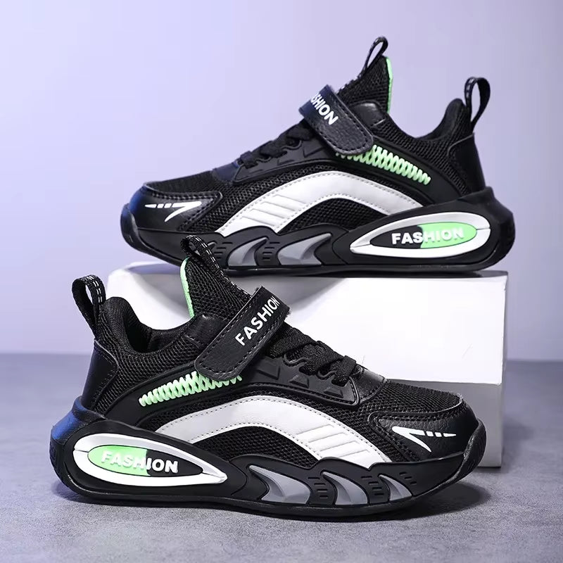 2024 Summer New Children'S Shoes Single Network Lightweight Breathable Medium Large Rotating Buckle Sports Shoes Soft Casual Sho