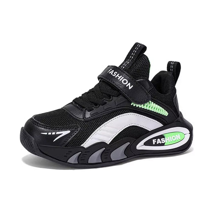 2024 Summer New Children'S Shoes Single Network Lightweight Breathable Medium Large Rotating Buckle Sports Shoes Soft Casual Sho