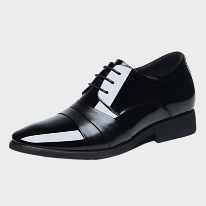 New Men 6/8Cm Derby Shoes Patent Leather Height Increase Men Dress Shoes Formal Elevator Business Shoes Bright Upper