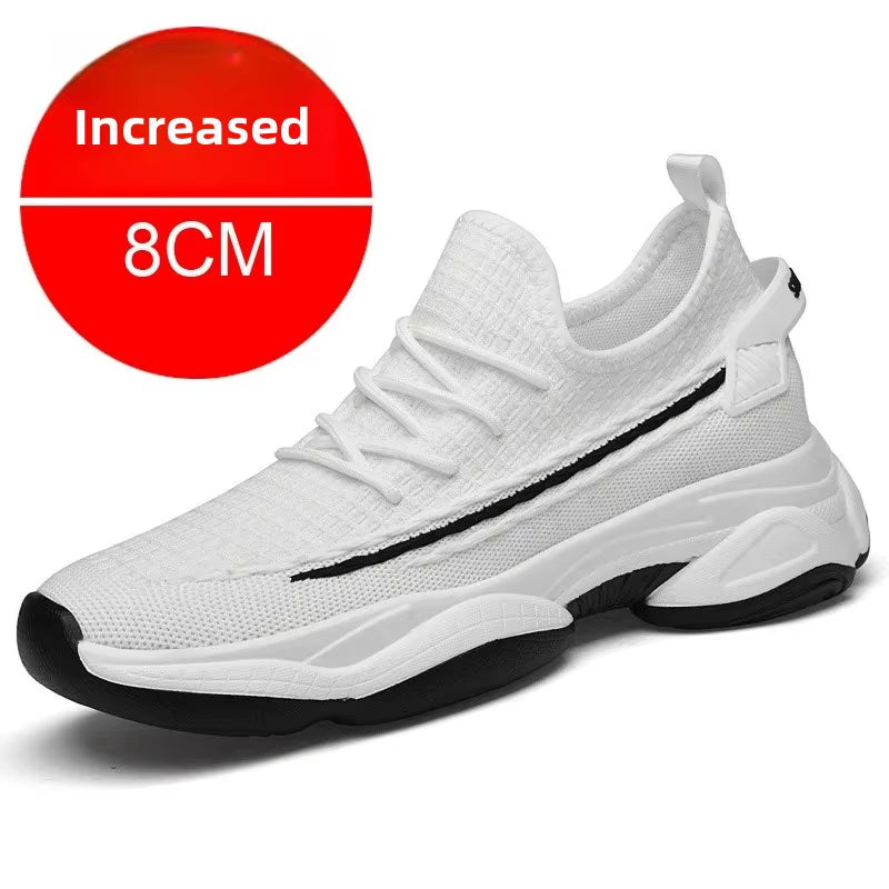 Summer Breathable Invisible Height Increase 10CM Men'S Casual Network Shoes Old Man Shoes Running Sports Shoes Men