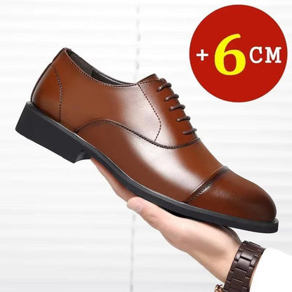 Business Height Increasing Shoes Men Taller Elevator 6CM Invisible Insole for Daily Mens Heighten Increased Wedding Oxfords Male