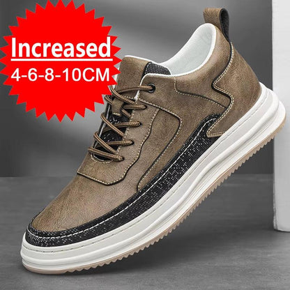 Sneakers Man Elevator Shoes Height Increase Shoes for Men Insoles 8CM Casual Genuine Leather Sports Heightening Shoes Tall Shoes