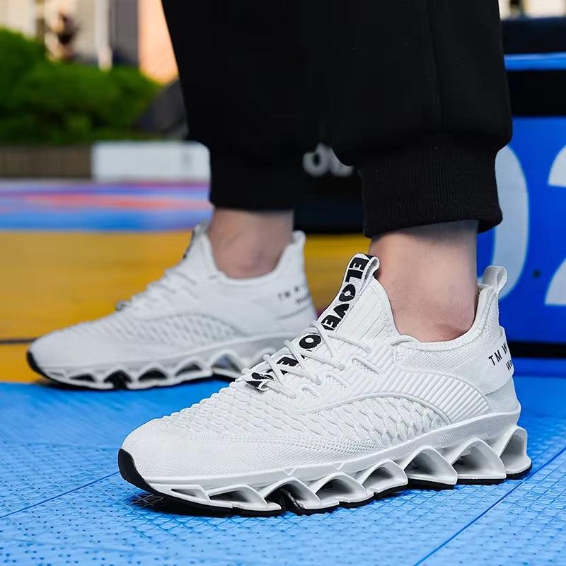 Men'S Shoes Autumn Season New Soft Soled Simple Casual Sneakers Shoes Platform Mesh Breathable Lace up Casual Running Shoes