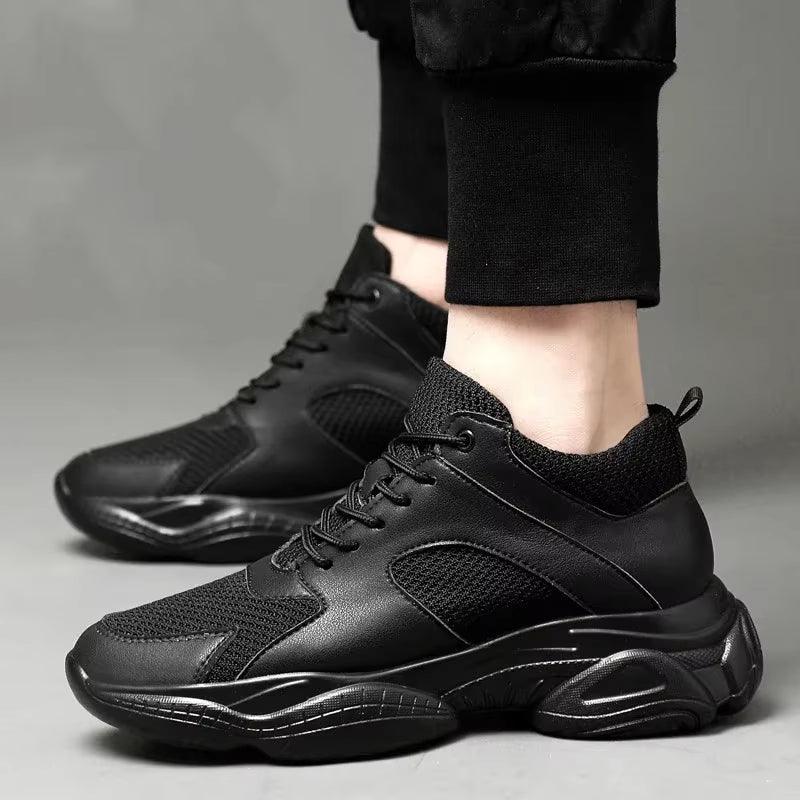 Fashion Sneakers Man Elevator Shoes Height Increase Insole 8Cm White Black Taller Shoes Men Breathable Leisure Sports plus Size