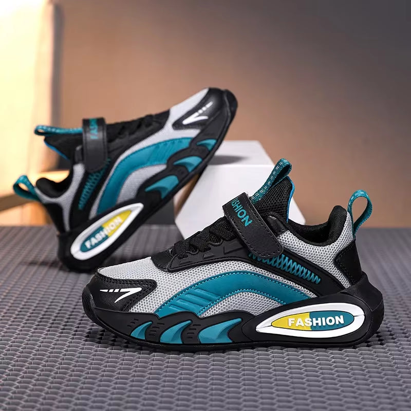 2024 Summer New Children'S Shoes Single Network Lightweight Breathable Medium Large Rotating Buckle Sports Shoes Soft Casual Sho