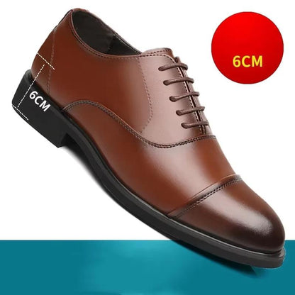 Business Height Increasing Shoes Men Taller Elevator 6CM Invisible Insole for Daily Mens Heighten Increased Wedding Oxfords Male