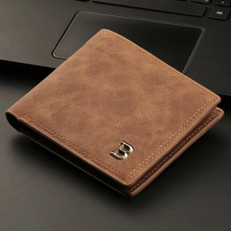 New Retro Men Leather Wallets Small Money Purses Design Dollar Price Top Men Thin Wallet with Coin Bag Zipper