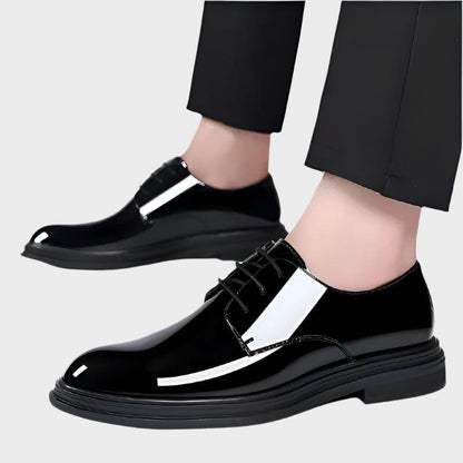 New Men 6/8Cm Derby Shoes Patent Leather Height Increase Men Dress Shoes Formal Elevator Business Lift Shoes Bright Upper