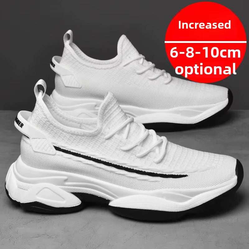 Summer Breathable Invisible Height Increase 10CM Men'S Casual Network Shoes Old Man Shoes Running Sports Shoes Men