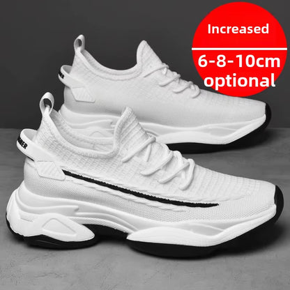 Summer Breathable Invisible Height Increase 10CM Men'S Casual Network Shoes Old Man Shoes Running Sports Shoes Men