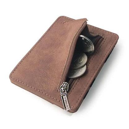 Mini Zipper Bag Coin Purse Business Card Cover Card Case Magic Money Clip ID Card Holder Slim Wallet Men Card Holder DIY