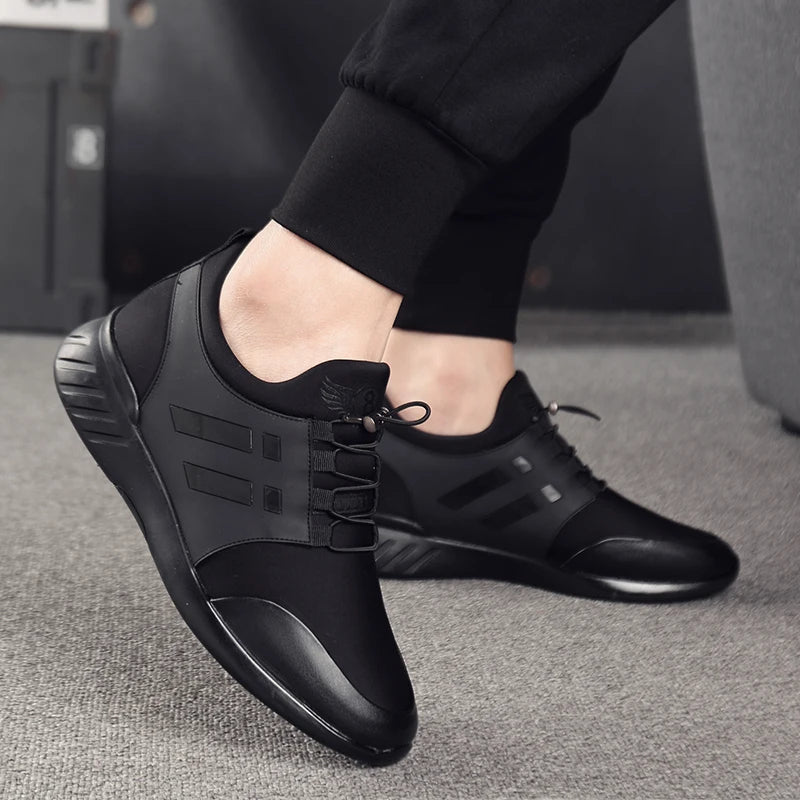 2024 New Summer Genuine Leather Casual Shoes Men Sneakers Shoes Comfortable Platform Male Footwear Height Increase Insole 6CM