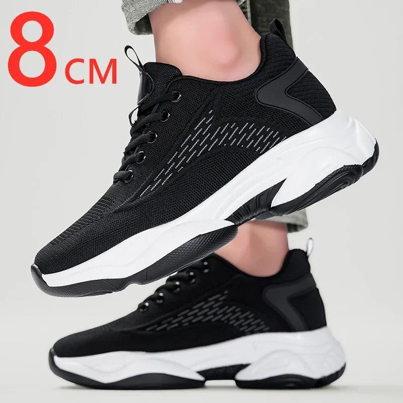 Summer Lift Sneakers Men Elevator Shoes Height Increasing Shoes for Man Insoles 8CM Hidden Heels Sports Inner Heightening Shoes