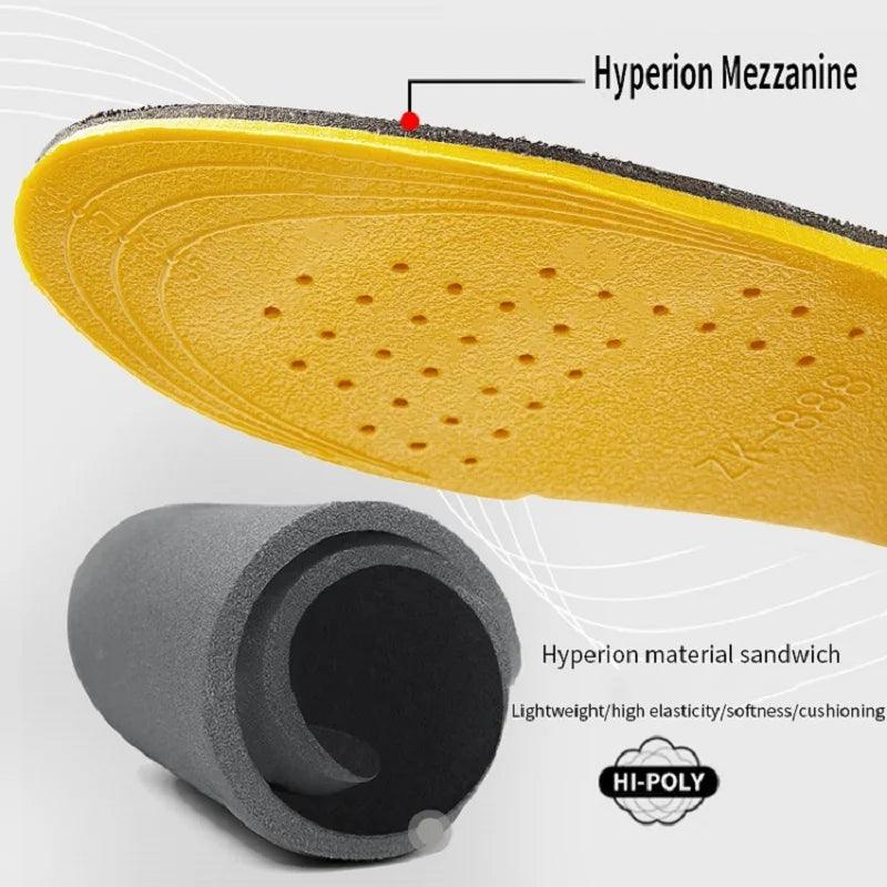 Invisiable Height Increase Insoles for Women Men Heel Lift Yellow Shoes Sole Pad Breathable Shock Absorption Feet Care Cushion