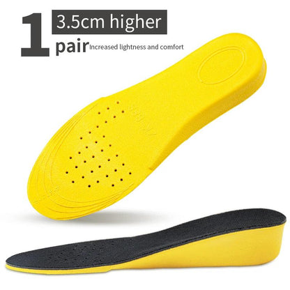 Invisiable Height Increase Insoles for Women Men Heel Lift Yellow Shoes Sole Pad Breathable Shock Absorption Feet Care Cushion