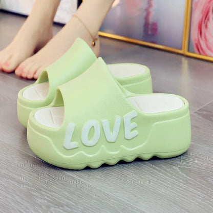 New 2025 White Pink Bow-Knot Slippers Woman High Platform EVA Slides Designer Sandals Beach Clogs Women Elevator Shoe