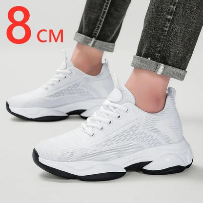 Summer Lift Sneakers Men Elevator Shoes Height Increasing Shoes for Man Insoles 8CM Hidden Heels Sports Inner Heightening Shoes