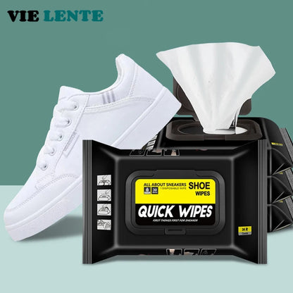 12Pcs/30Pcs Disposable Shoes Clean Wipes Portable White Shoes Cleaning Care Wipes Sneakers Cleaning Quick Wet Wipe VIE LENTE