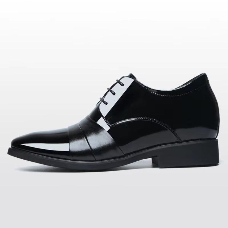 New Men 6/8Cm Derby Shoes Patent Leather Height Increase Men Dress Shoes Formal Elevator Business Shoes Bright Upper