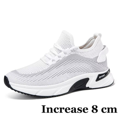 Summer Men Sneakers 8CM Elevator Shoes Hidden Height Increasing Shoes for Men 6CM Casual Sport Heightening Shoes Tenis Masculino