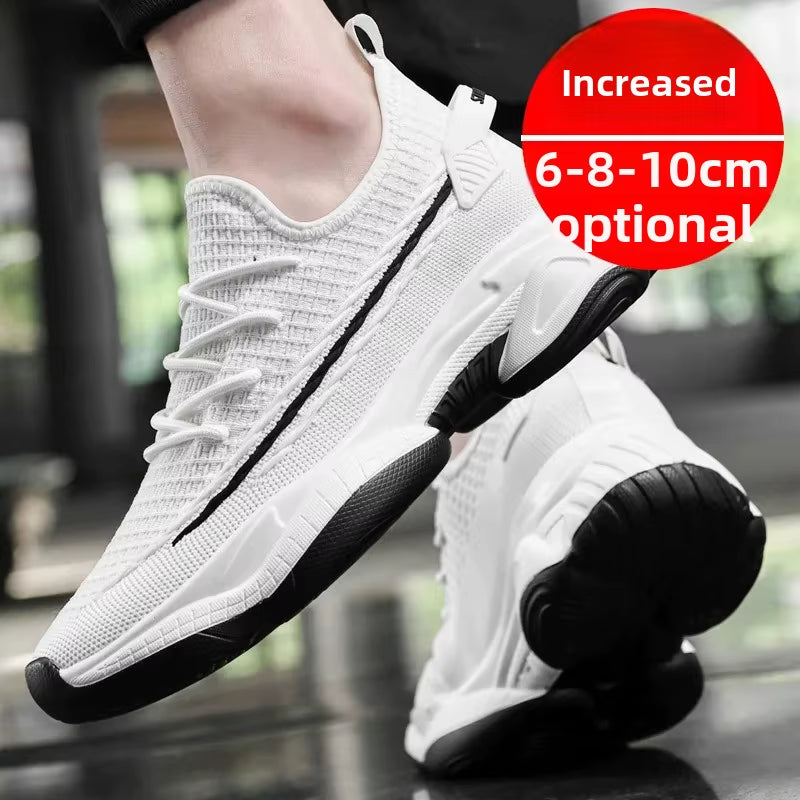 Summer Breathable Invisible Height Increase 10CM Men'S Casual Network Shoes Old Man Shoes Running Sports Shoes Men