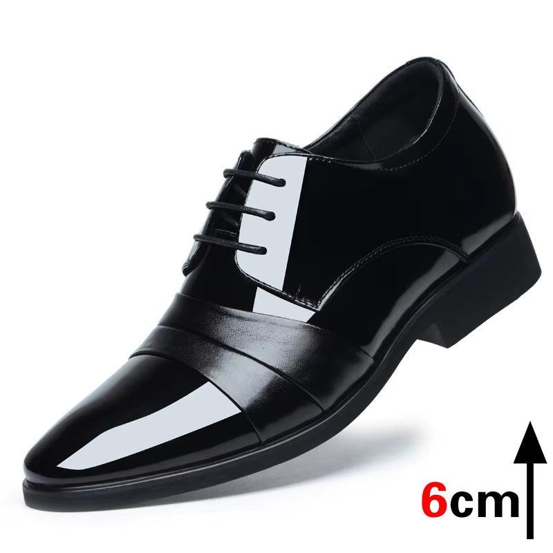 New Men 6/8Cm Derby Shoes Patent Leather Height Increase Men Dress Shoes Formal Elevator Business Shoes Bright Upper