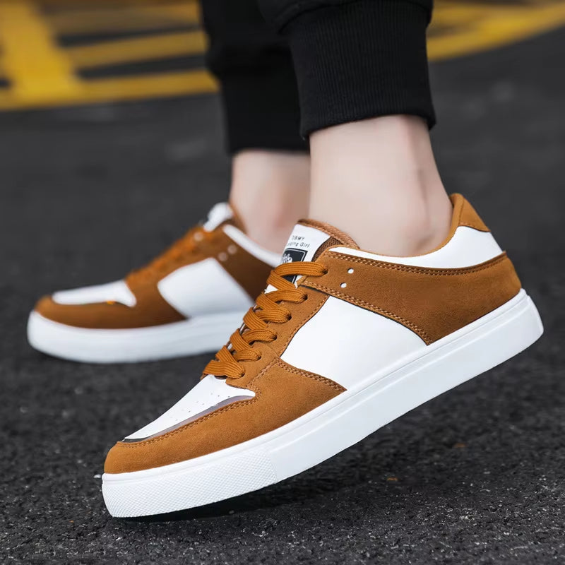 Men'S Sneaker Leather Sport Shoes Flats Breathable Lightweight Shoes for Male Casual Lace up Zapatillas 44 45 46 47 48 Sizes