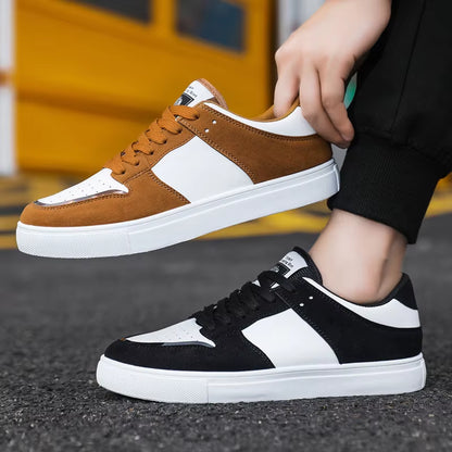 Men'S Sneaker Leather Sport Shoes Flats Breathable Lightweight Shoes for Male Casual Lace up Zapatillas 44 45 46 47 48 Sizes