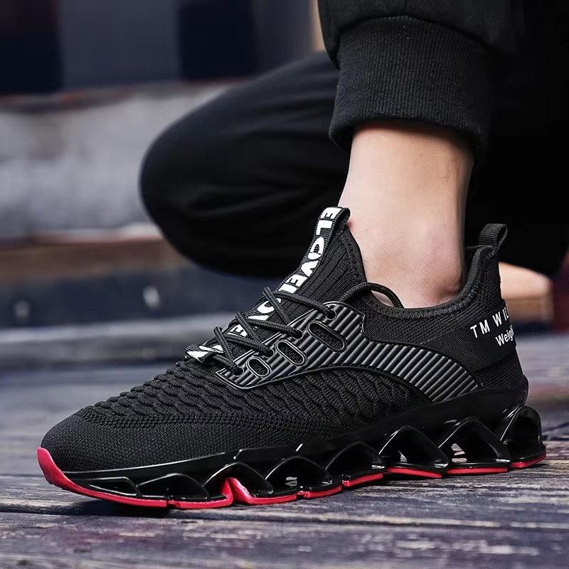 Men'S Shoes Autumn Season New Soft Soled Simple Casual Sneakers Shoes Platform Mesh Breathable Lace up Casual Running Shoes