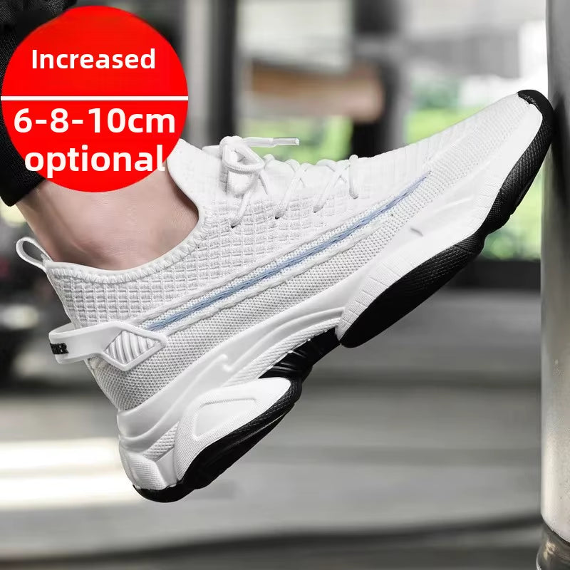 Summer Breathable Invisible Height Increase 10CM Men'S Casual Network Shoes Old Man Shoes Running Sports Shoes Men