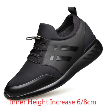 2024 New Summer Genuine Leather Casual Shoes Men Sneakers Shoes Comfortable Platform Male Footwear Height Increase Insole 6CM