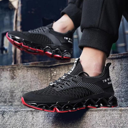 Men'S Shoes Autumn Season New Soft Soled Simple Casual Sneakers Shoes Platform Mesh Breathable Lace up Casual Running Shoes