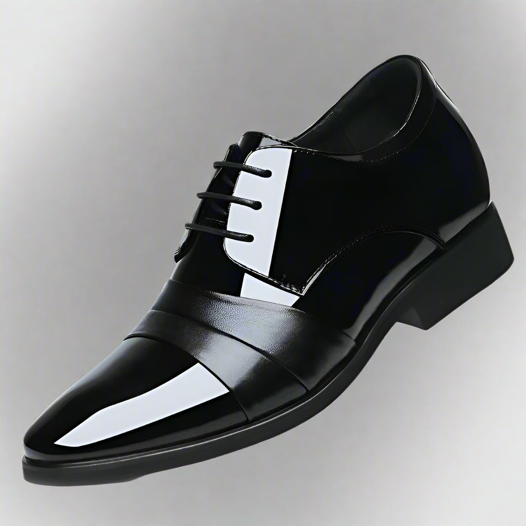 New Men 6/8Cm Derby Shoes Patent Leather Height Increase Men Dress Shoes Formal Elevator Business Shoes Bright Upper